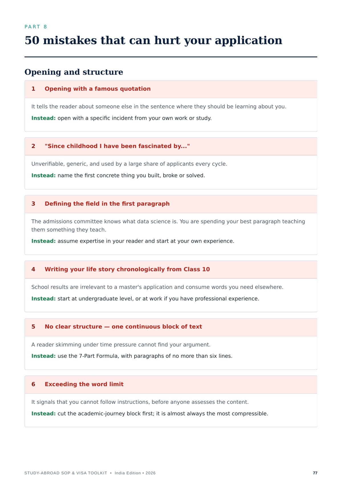Sample page: common SOP mistakes with fixes